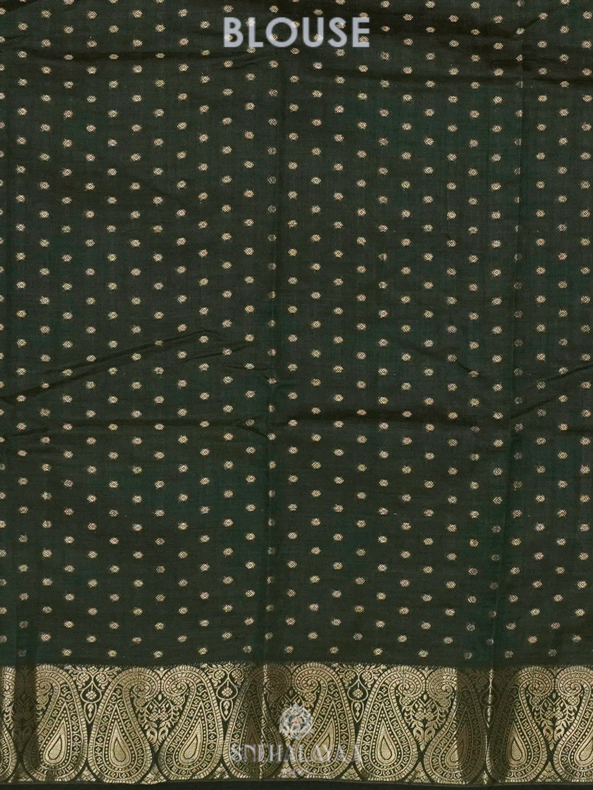 Forest Green Raw Silk Saree