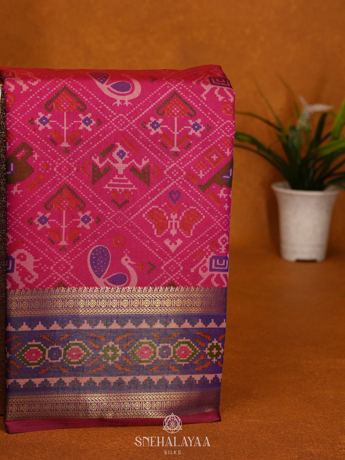 Pink Ikat Saree
