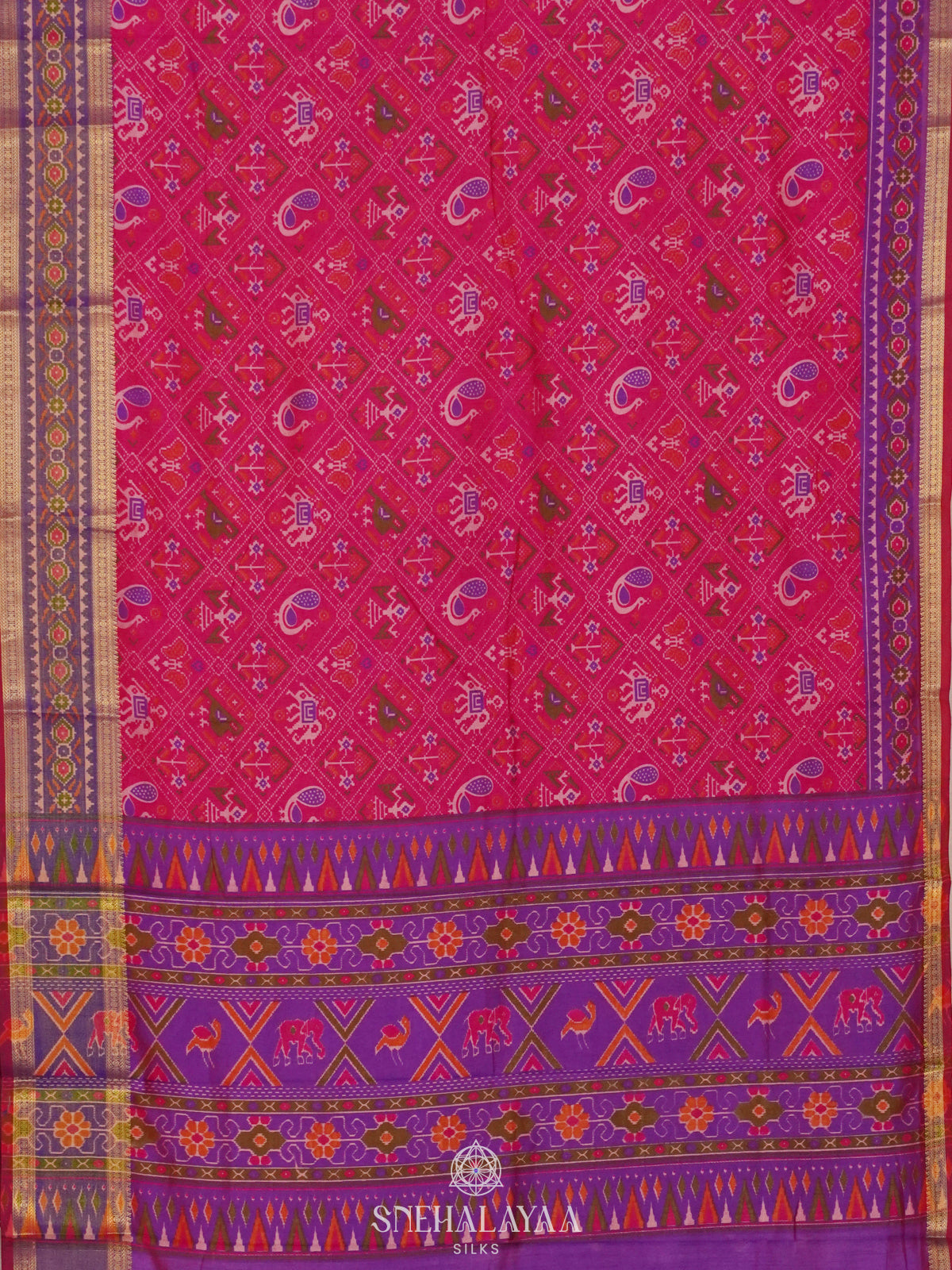 Pink Ikat Saree