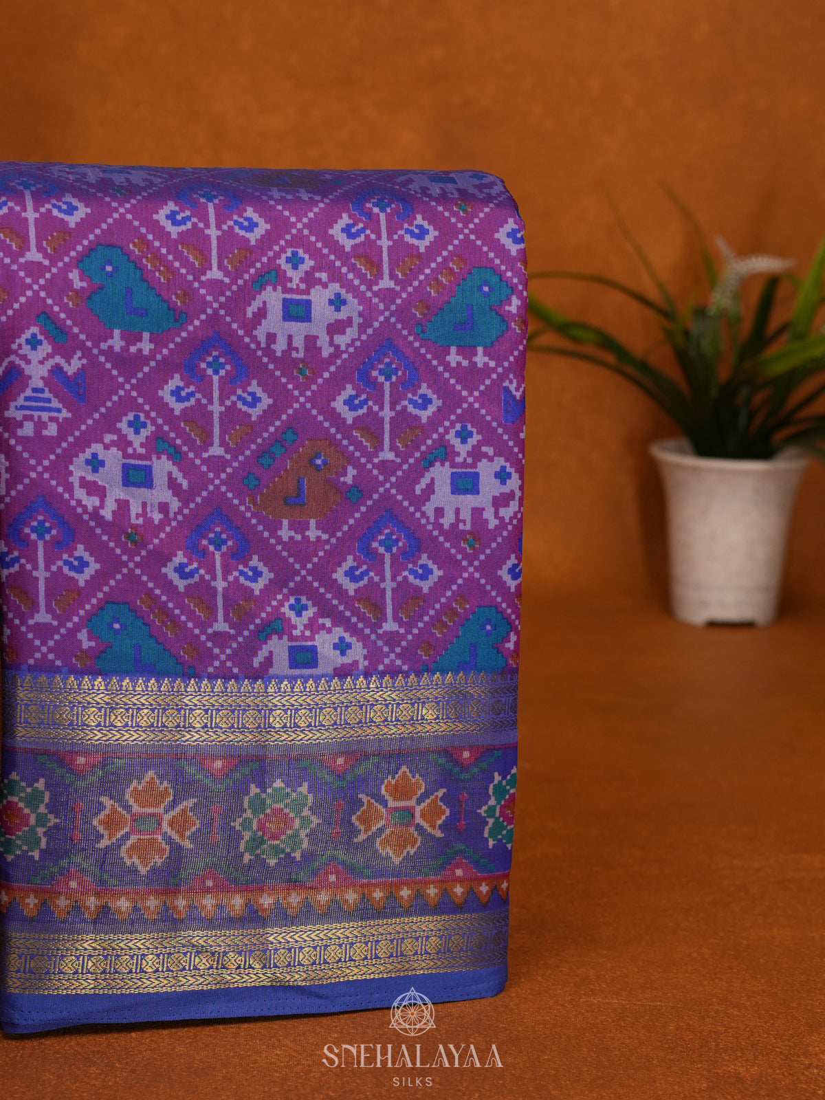 Purple Ikat Saree