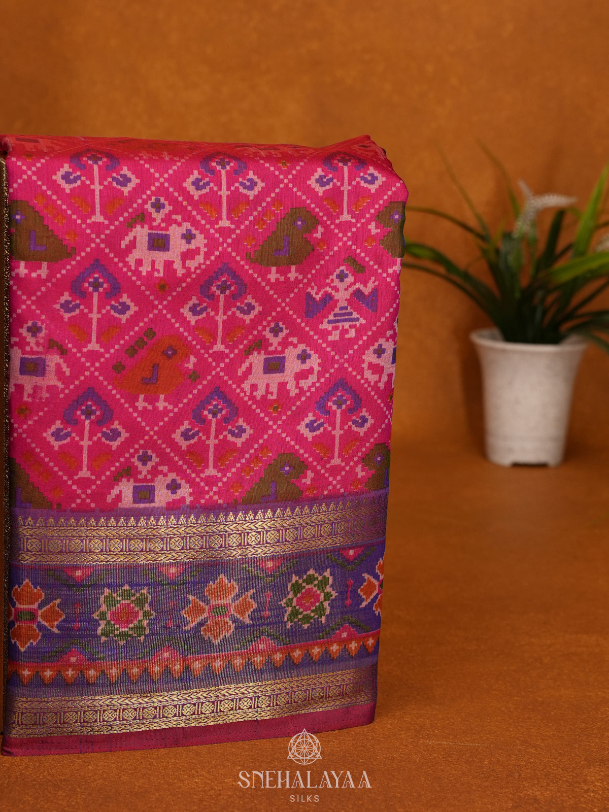 Pink Ikat Saree