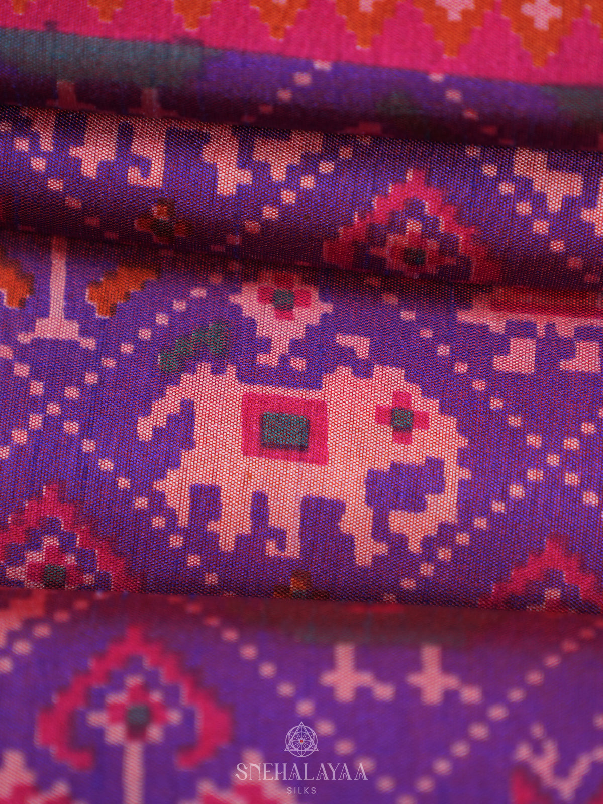 Magenta Purple Ikat Saree