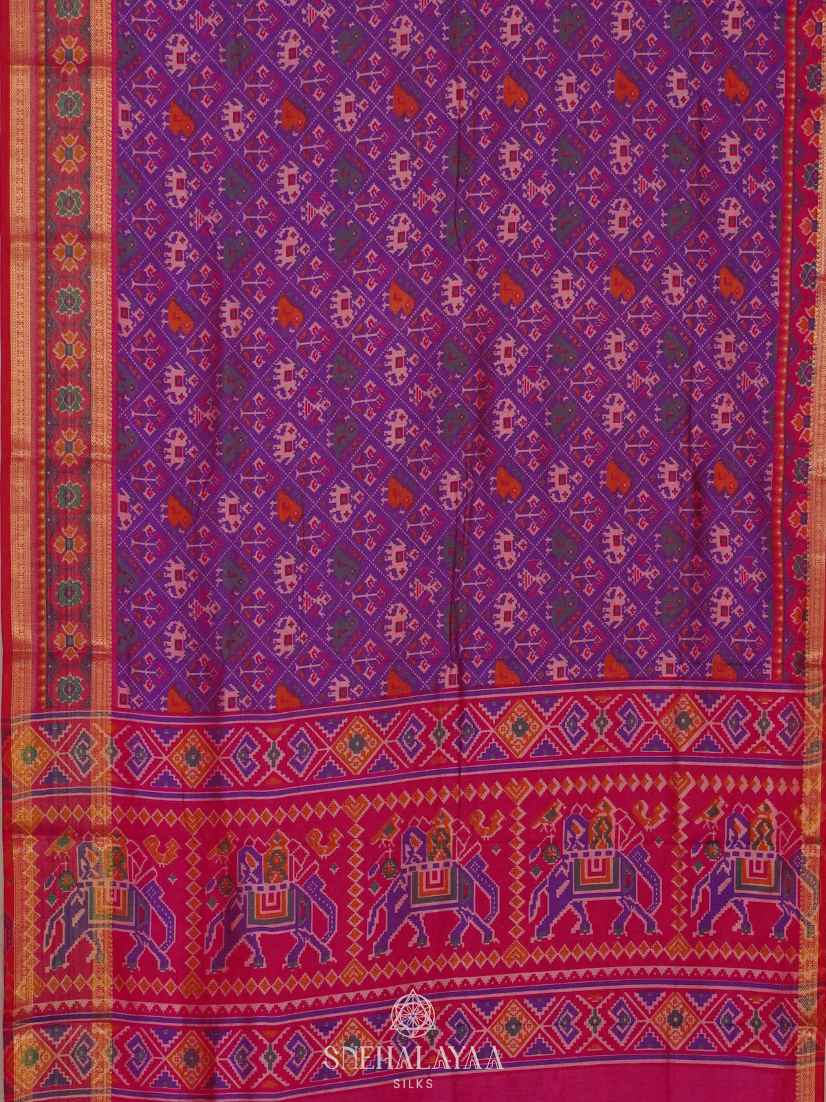 Magenta Purple Ikat Saree