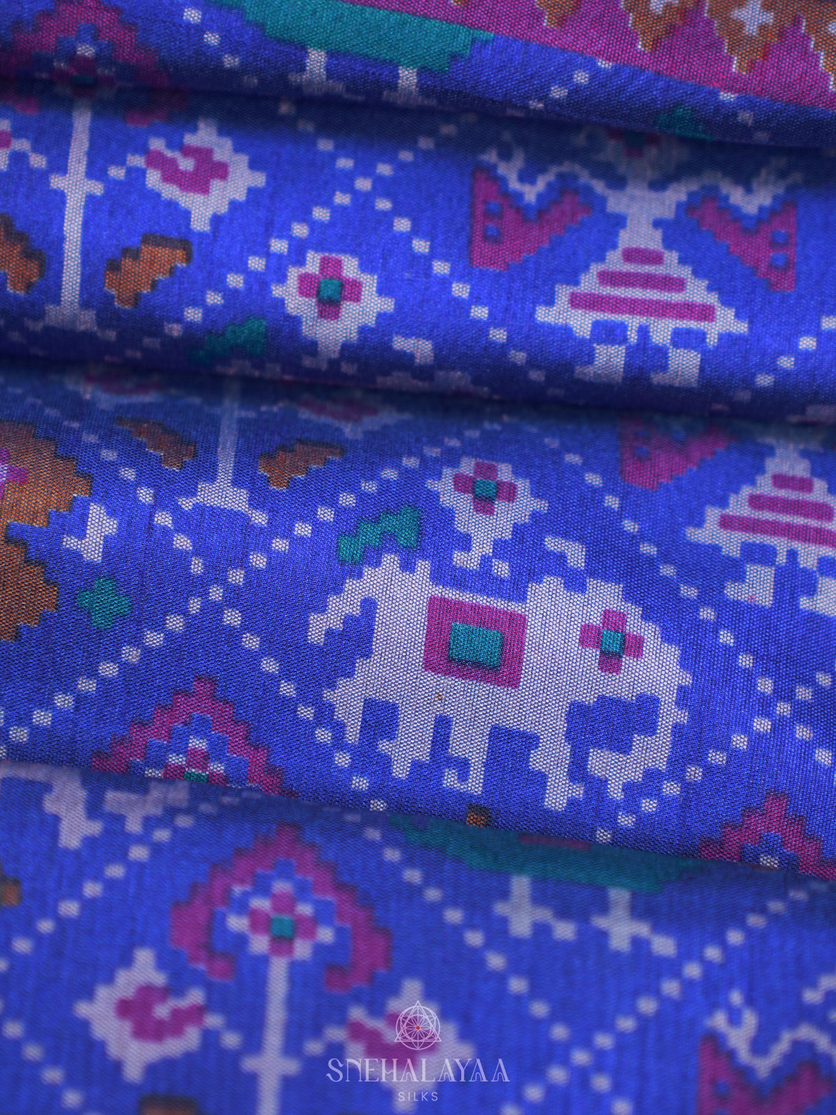 Royal Blue Ikat Saree