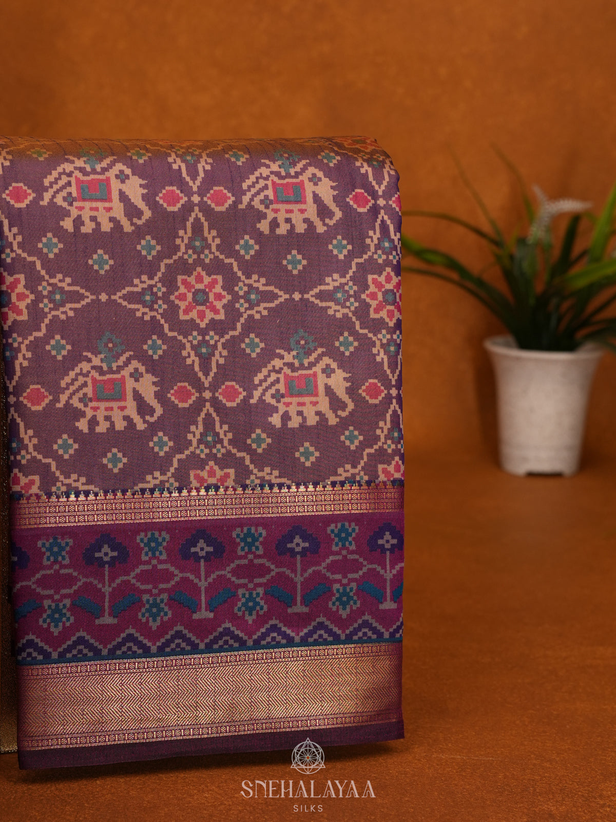 Purple Ikat Saree