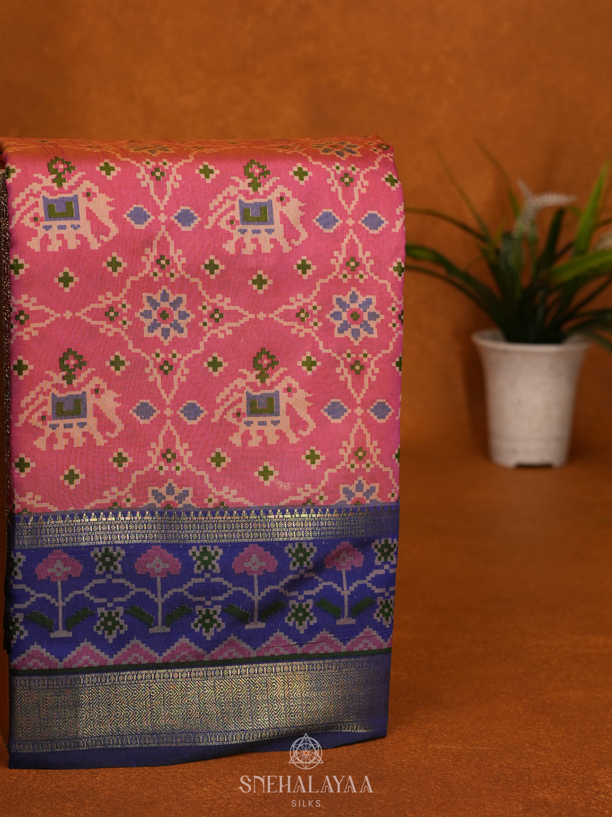 Pink Ikat Saree