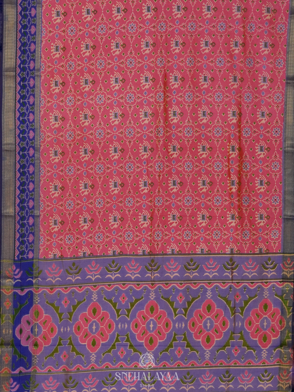 Pink Ikat Saree