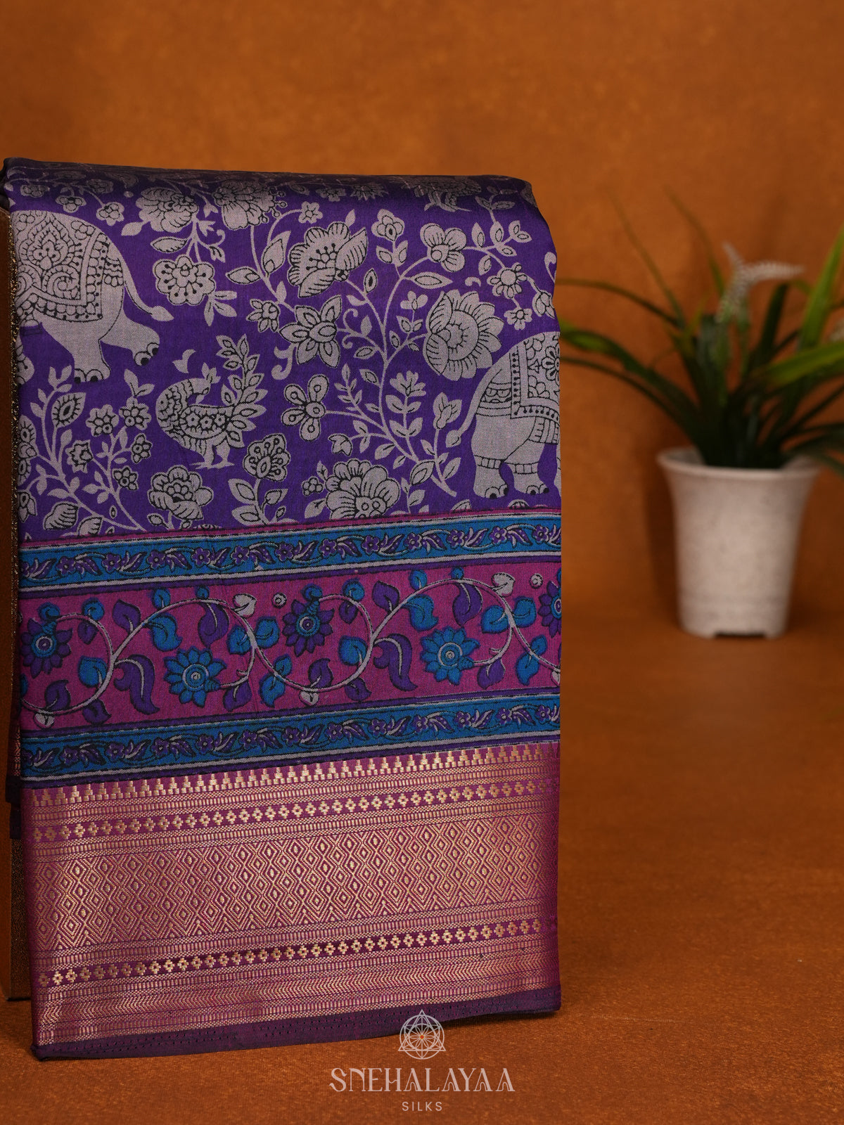 Purple Ikat Saree