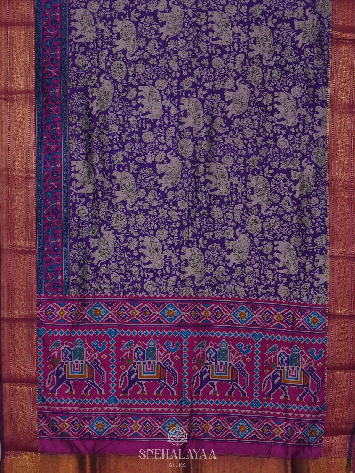 Purple Ikat Saree