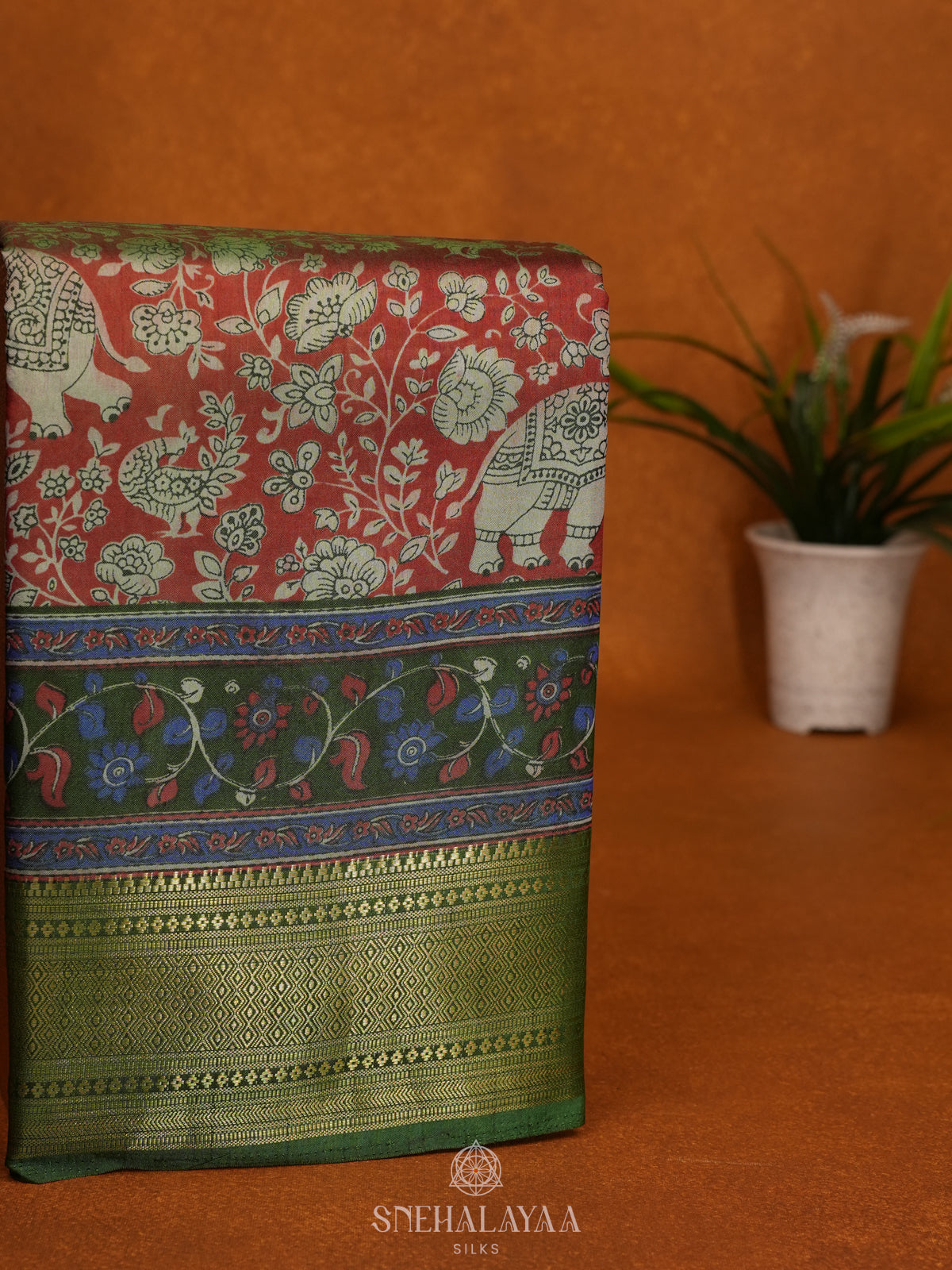 Maroon Ikat Saree