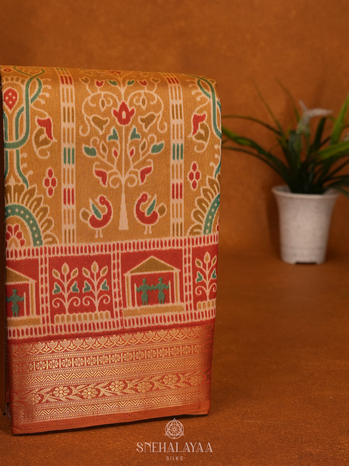 Yellow Ikat Saree