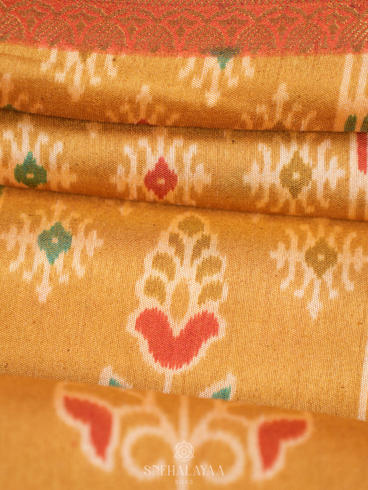 Yellow Ikat Saree