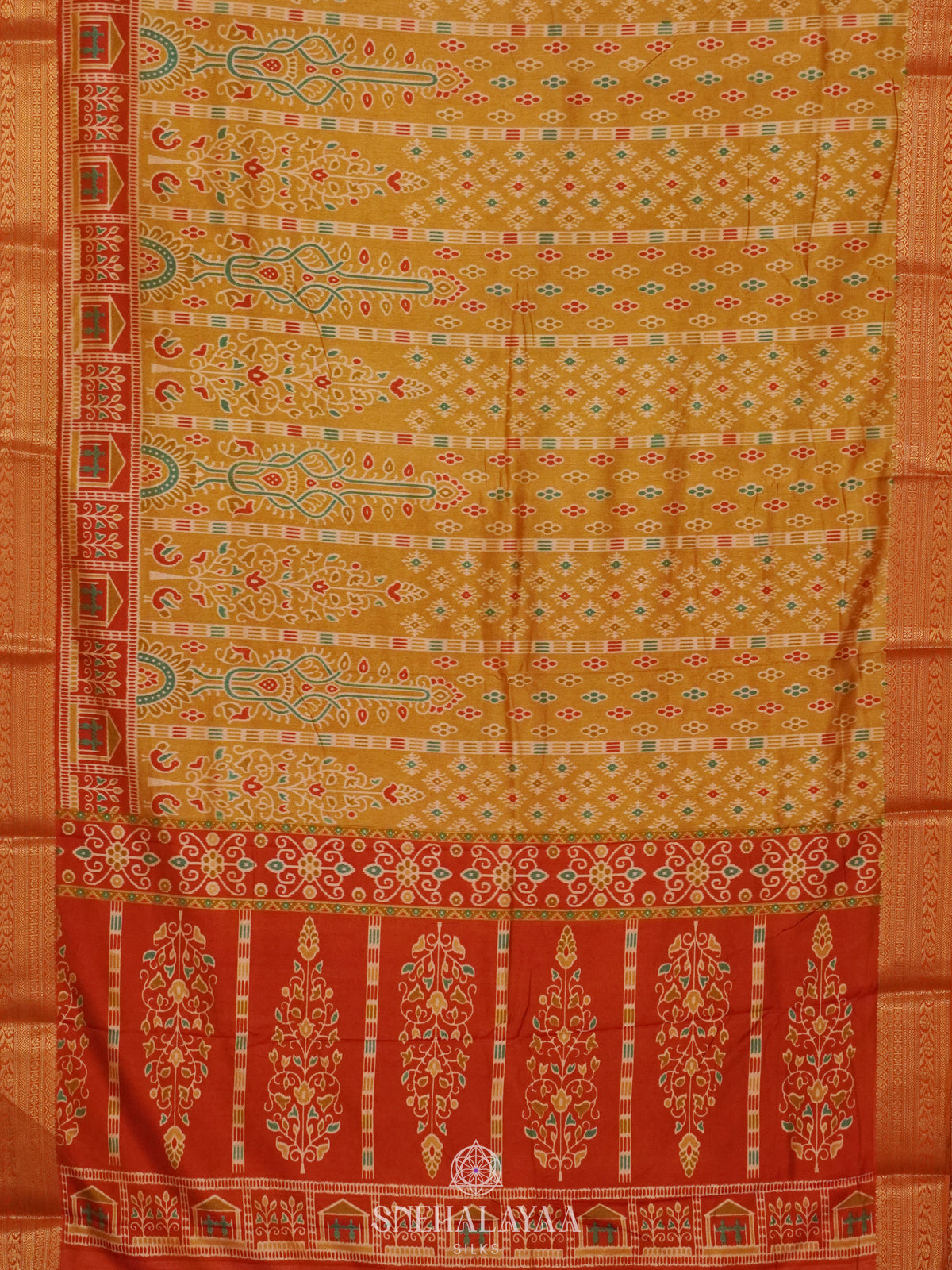 Yellow Ikat Saree