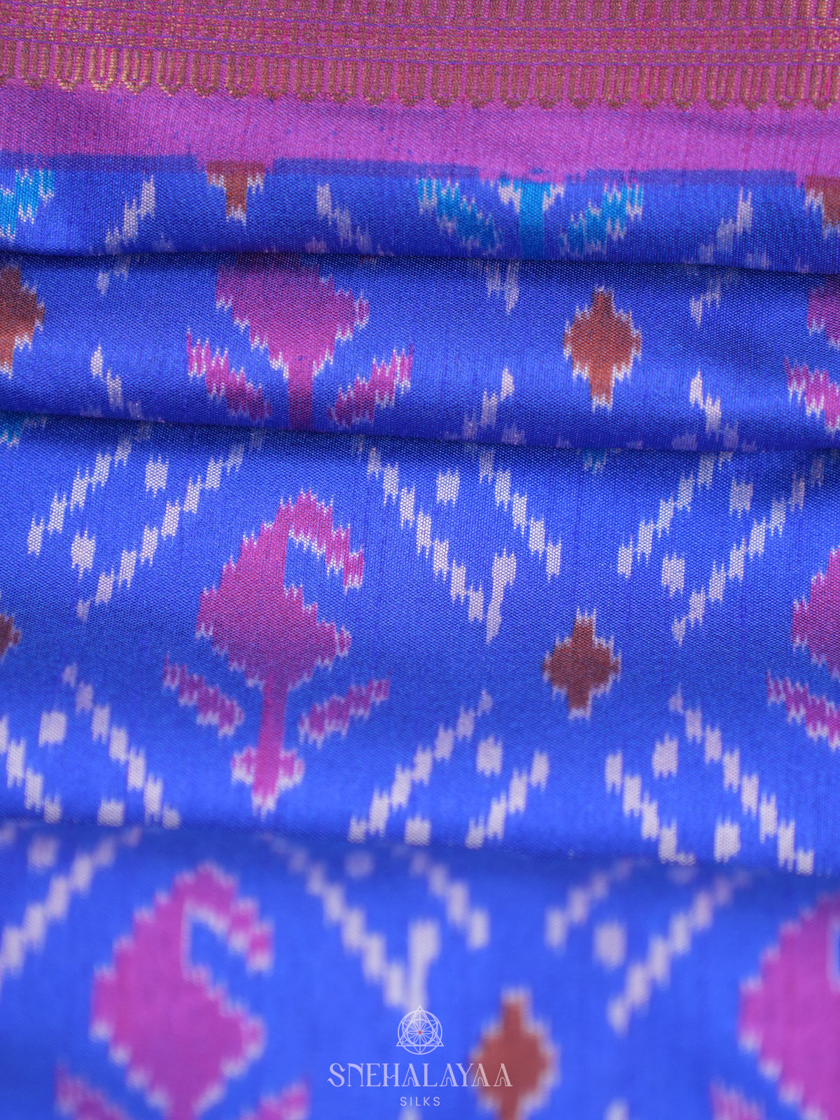 Royal Blue Ikat Saree