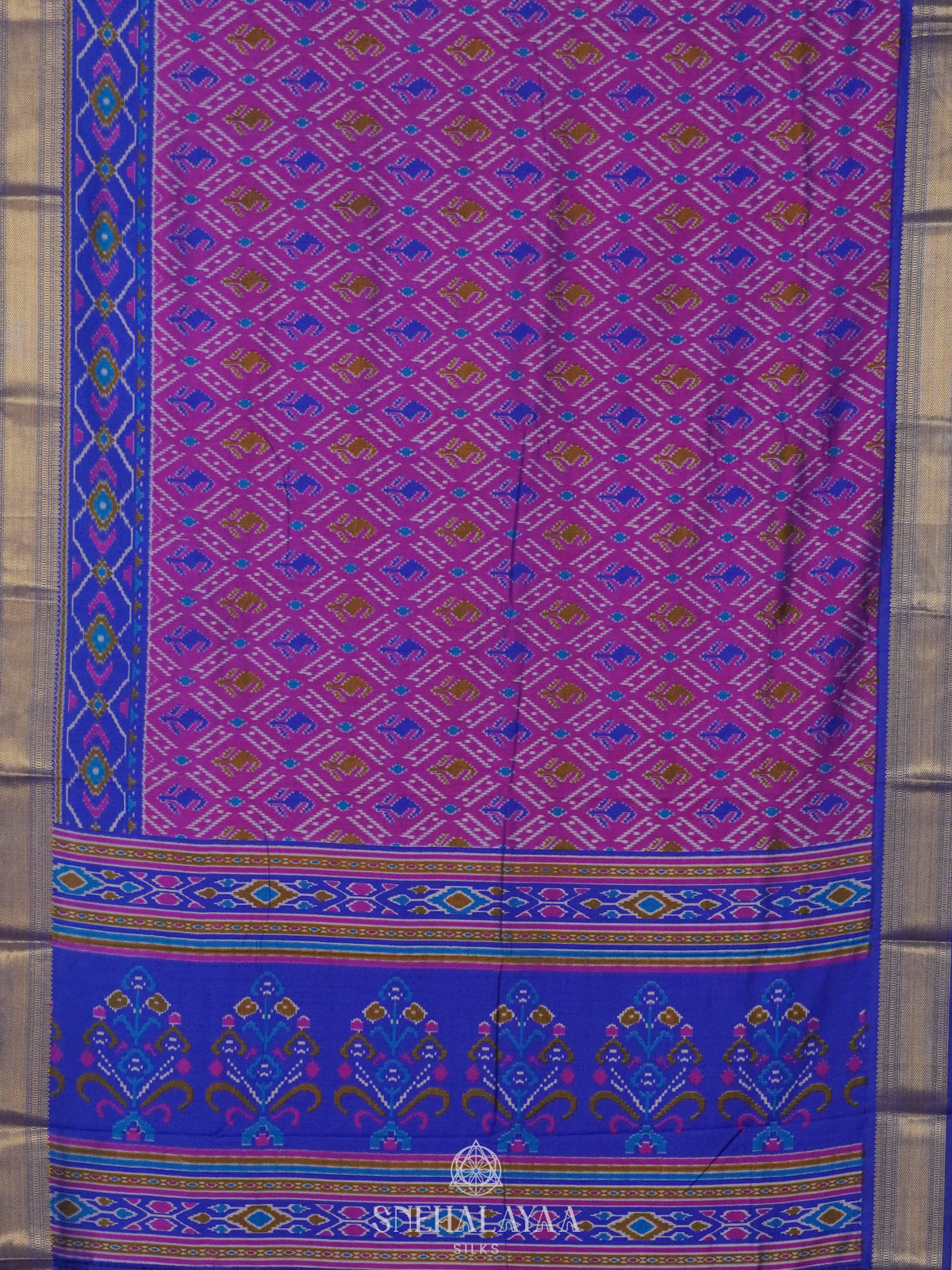 Magenta Purple Ikat Saree