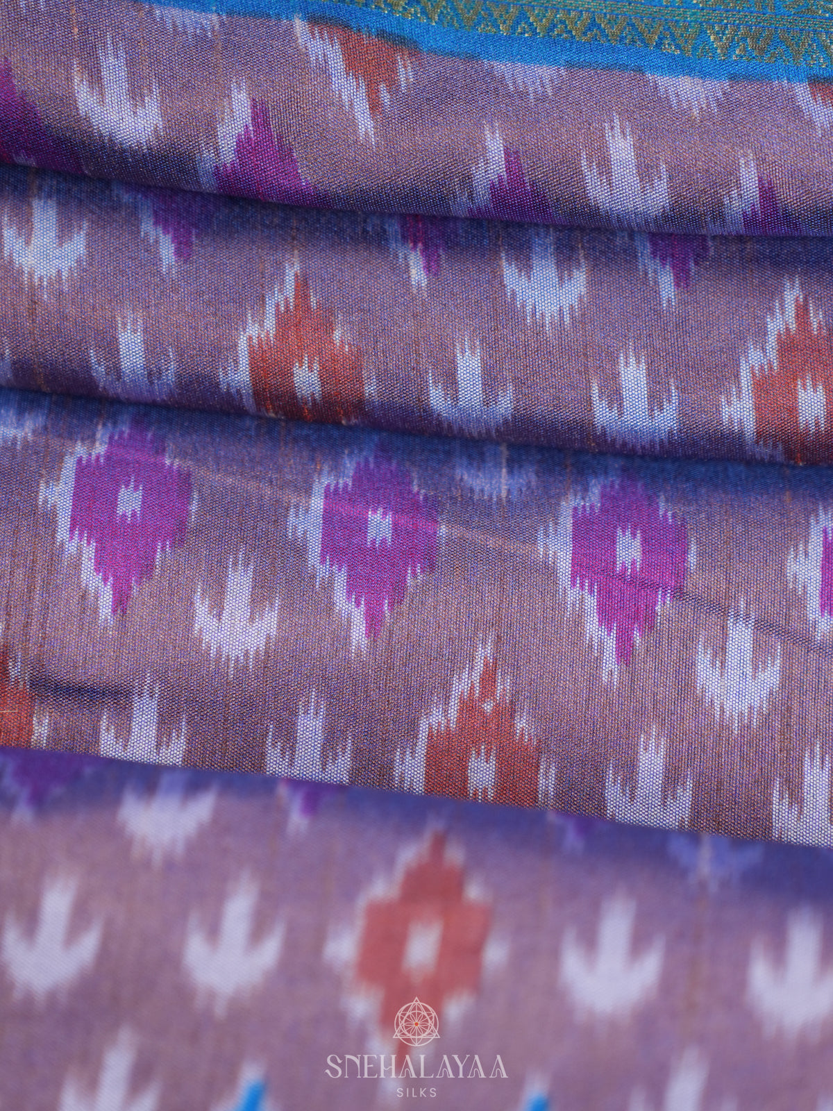 Grey Ikat Saree