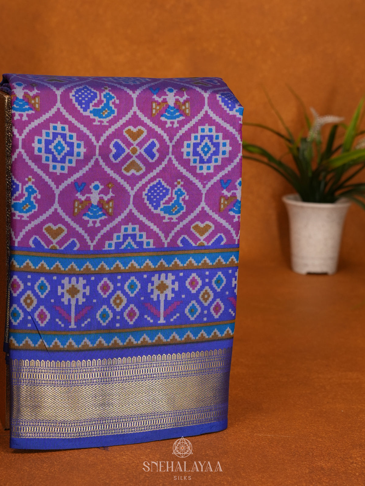 Purple Ikat Saree