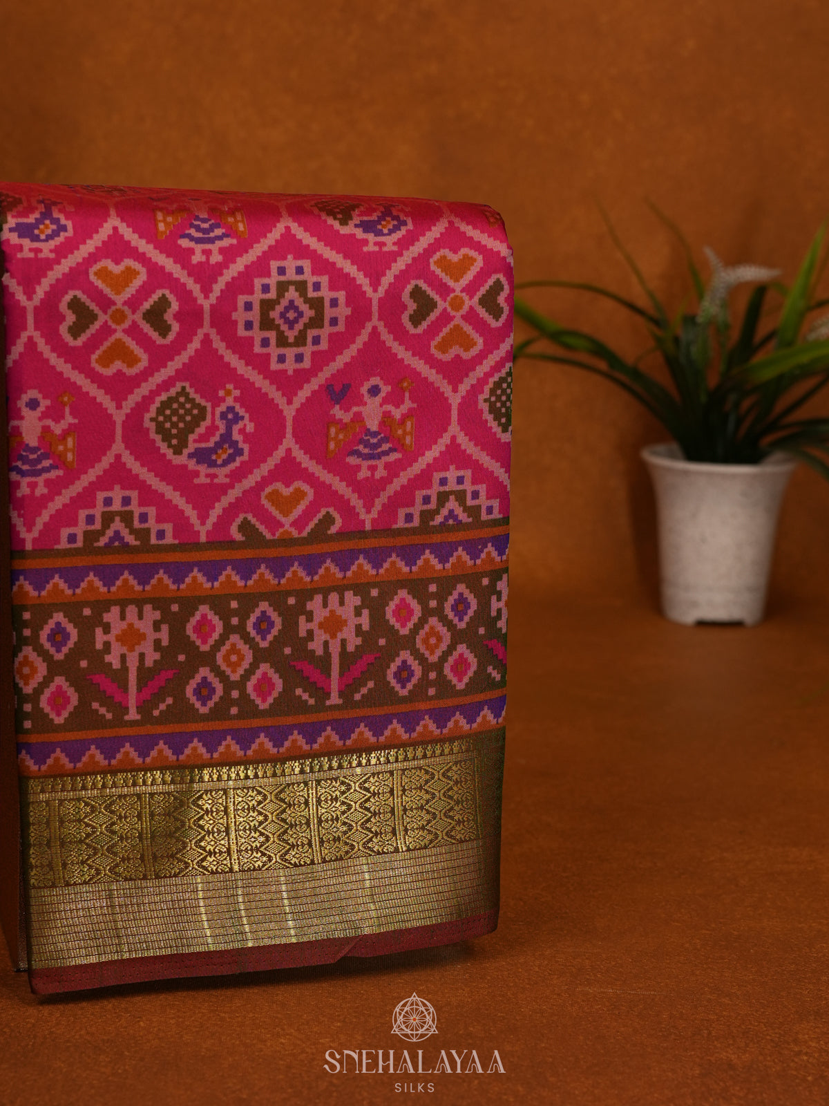 Pink Ikat Saree