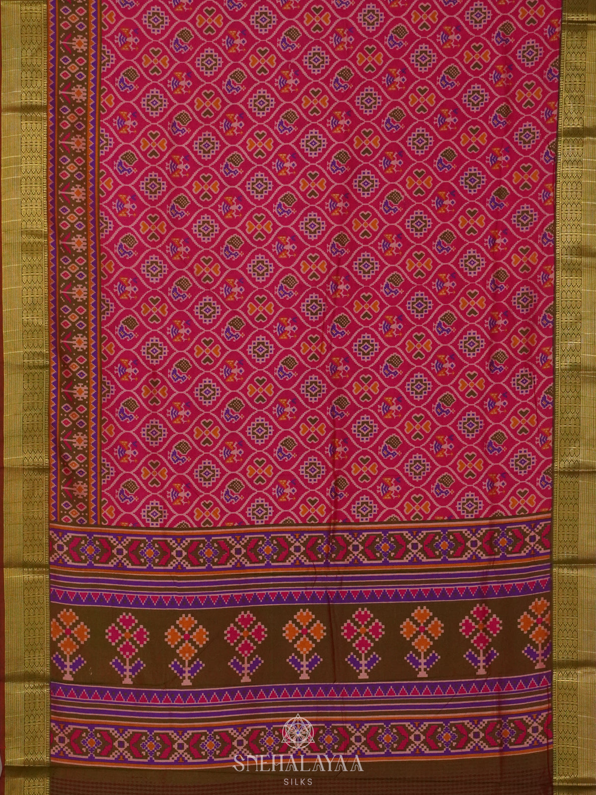 Pink Ikat Saree