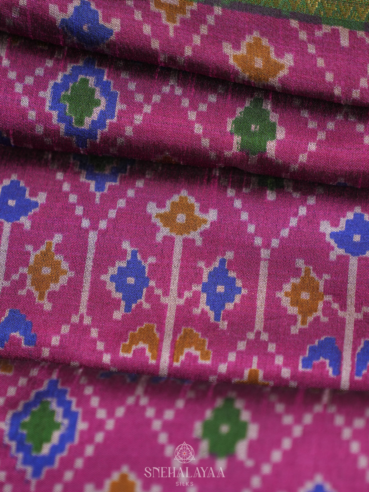 Magenta Ikat Saree