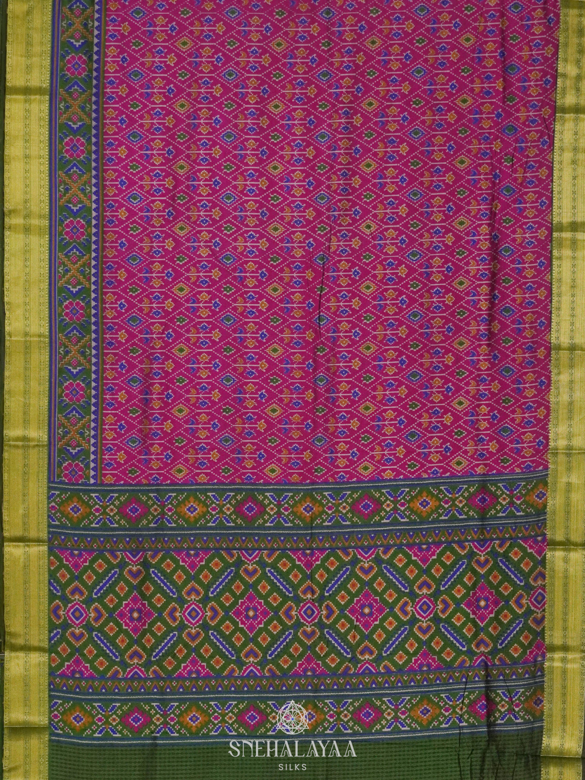 Magenta Ikat Saree