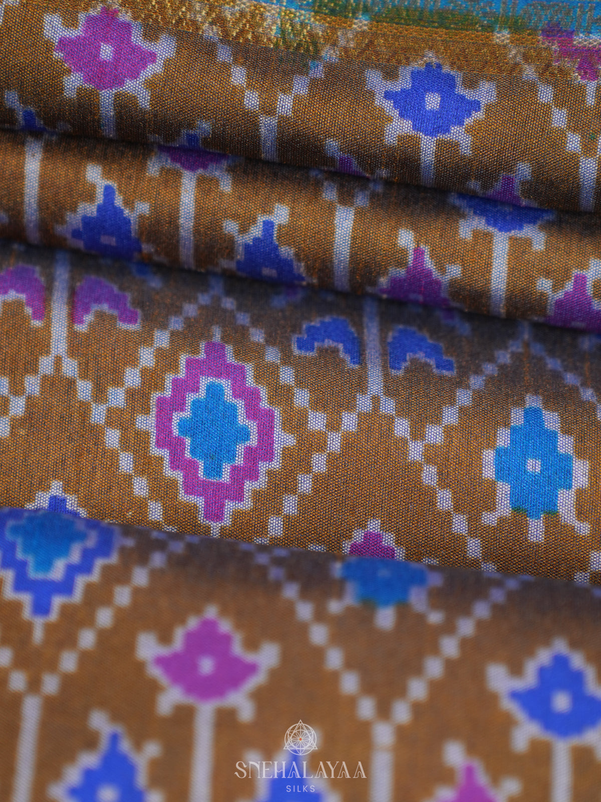 Brown Ikat Saree