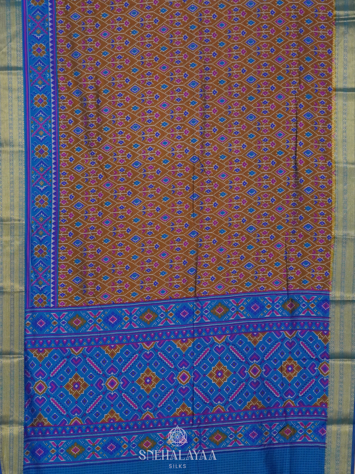 Brown Ikat Saree
