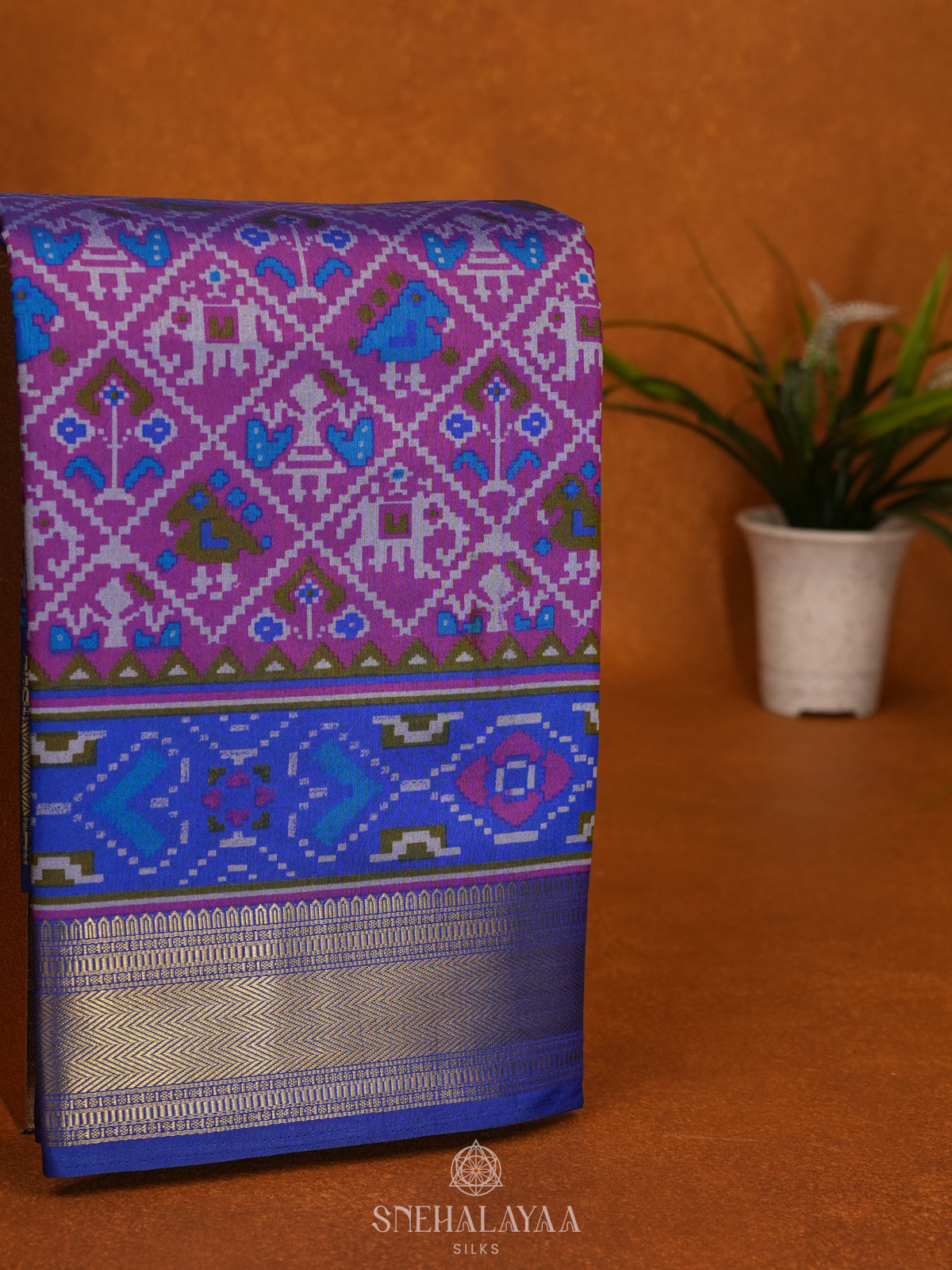 Purple Ikat Saree
