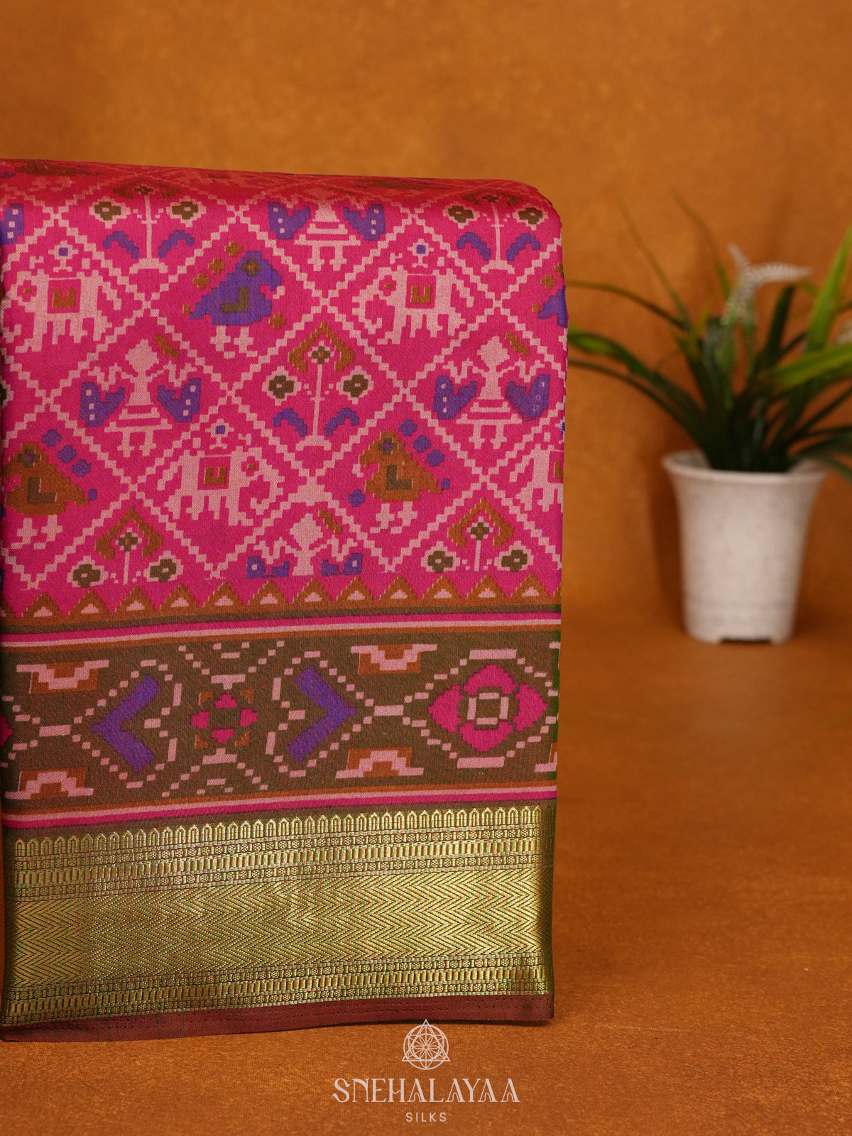 Pink Ikat Saree