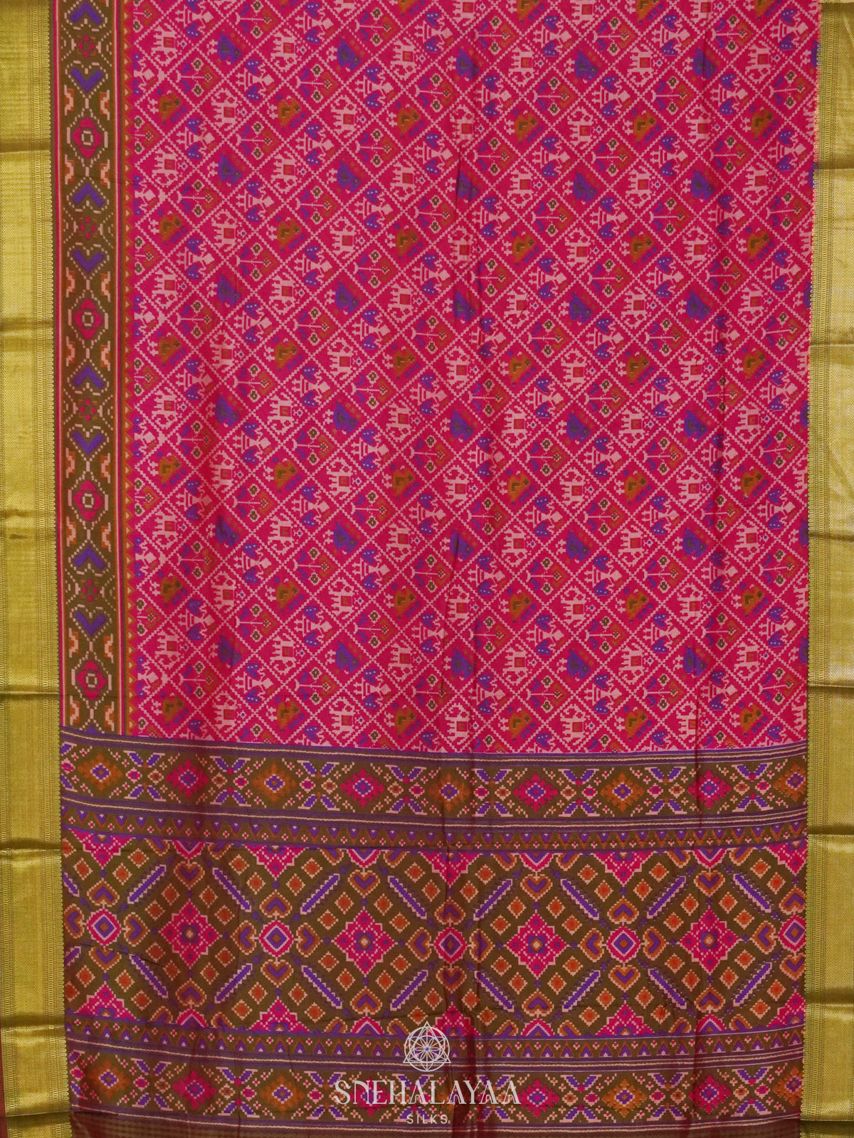 Pink Ikat Saree