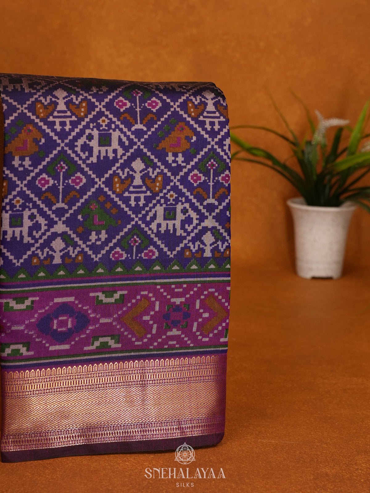 Purple Ikat Saree