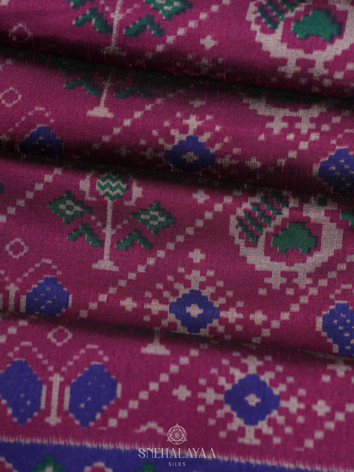 Magenta Ikat Saree