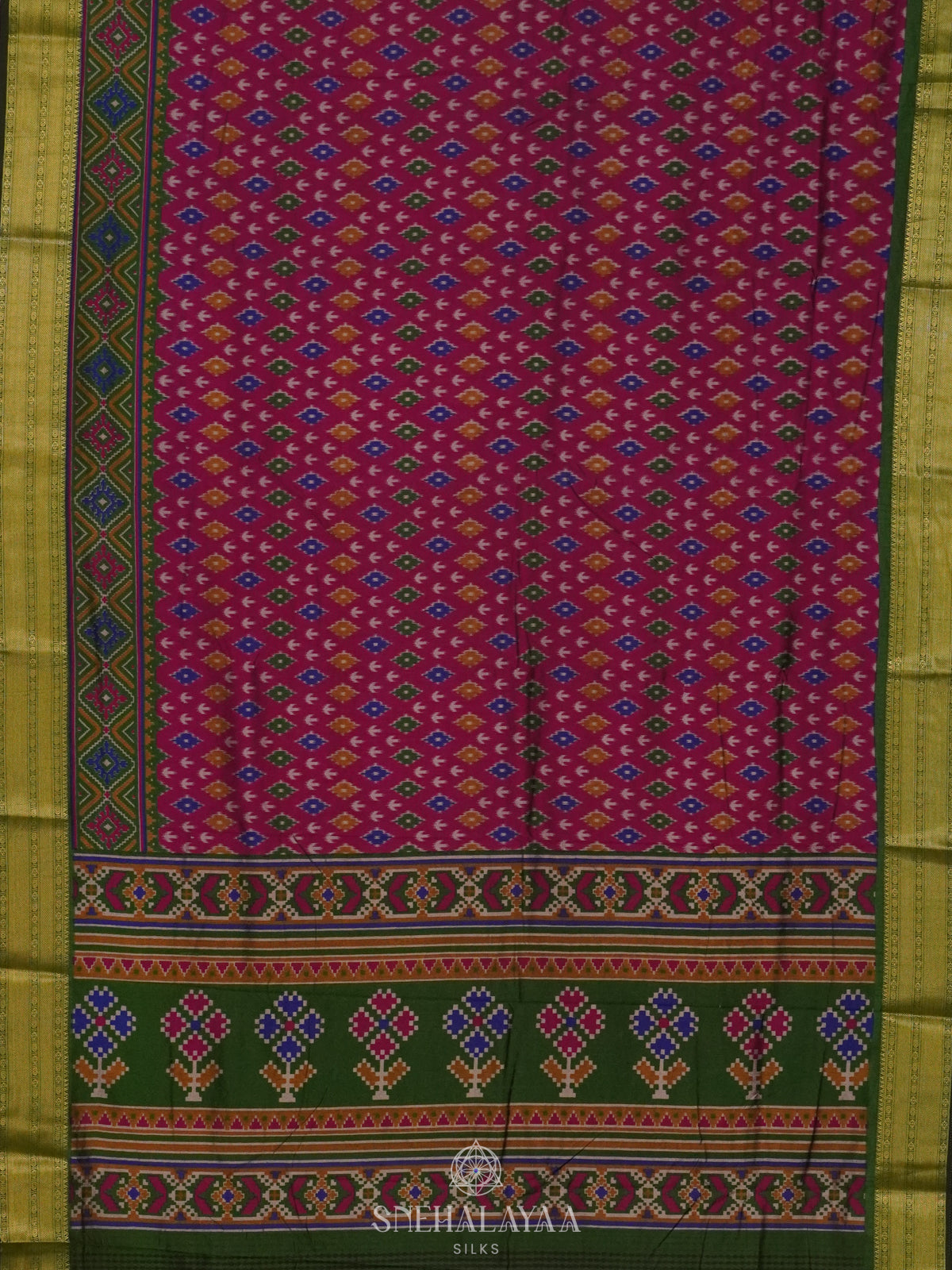 Magenta Ikat Saree