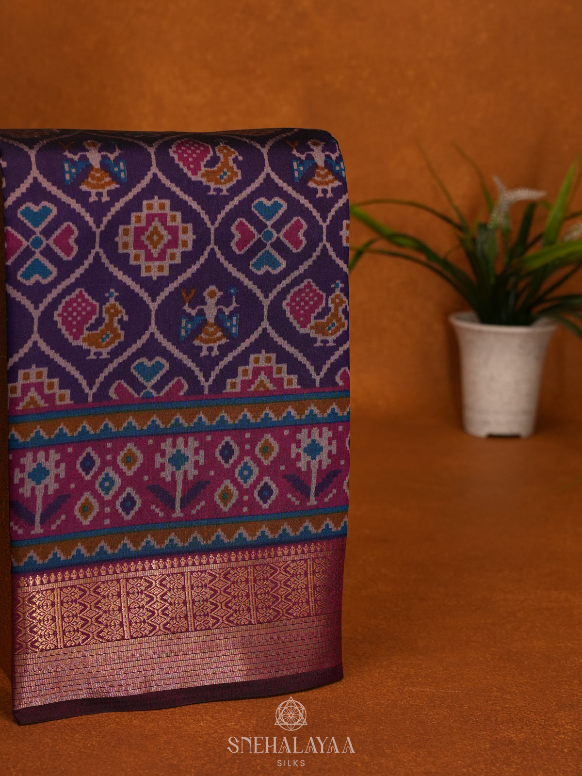 Purple Ikat Saree