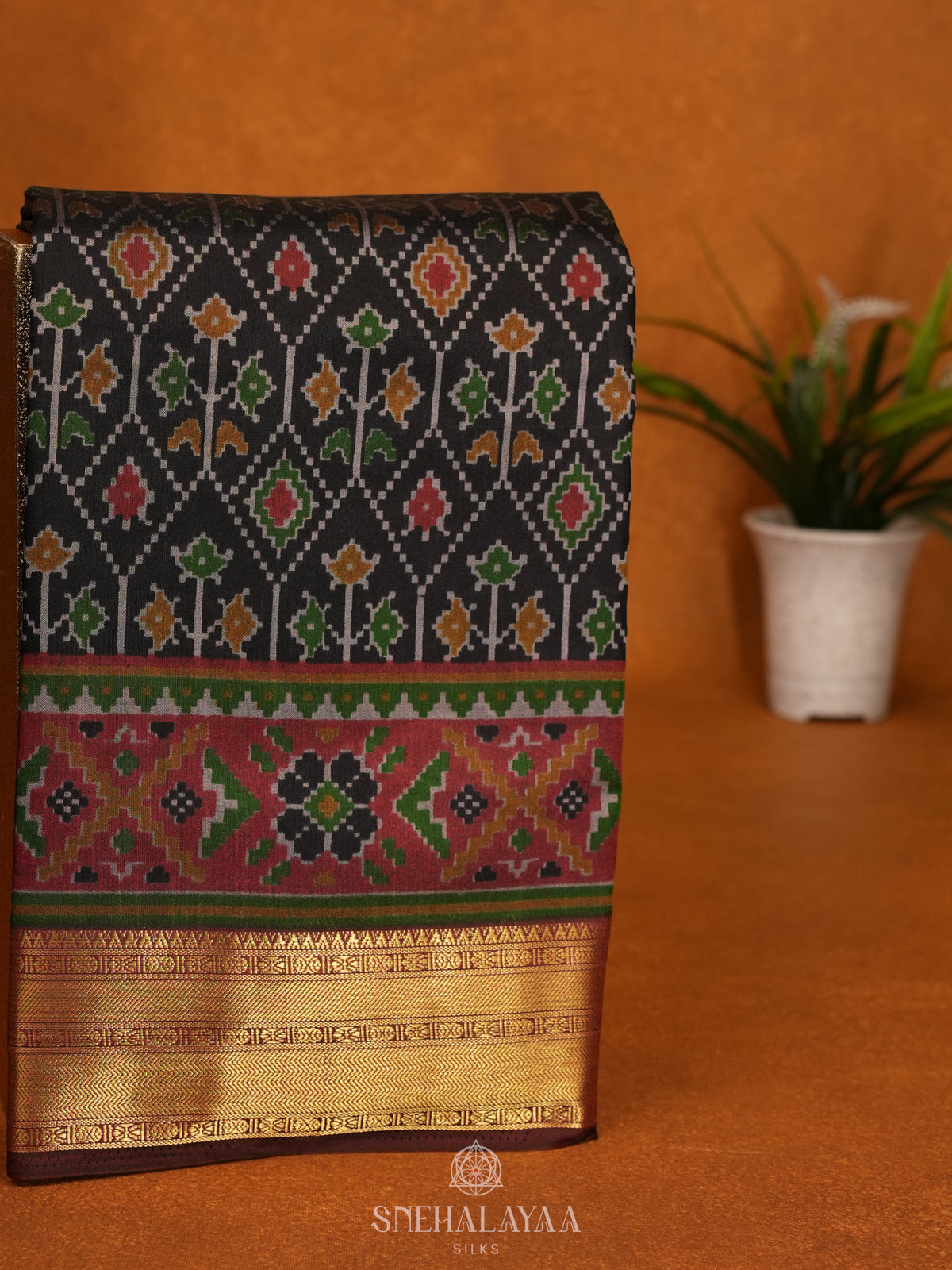 Black Ikat Saree