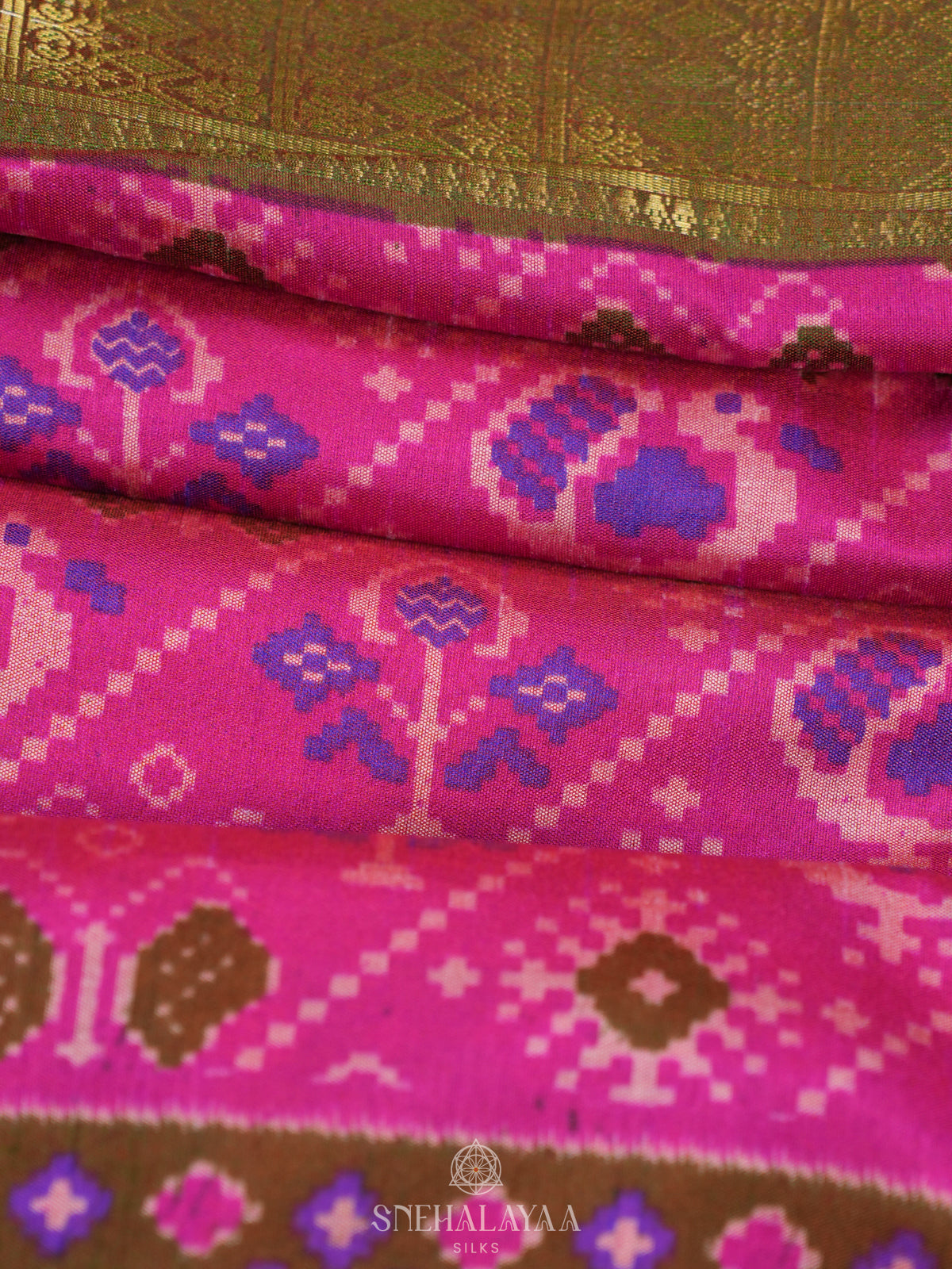 Magenta Ikat Saree
