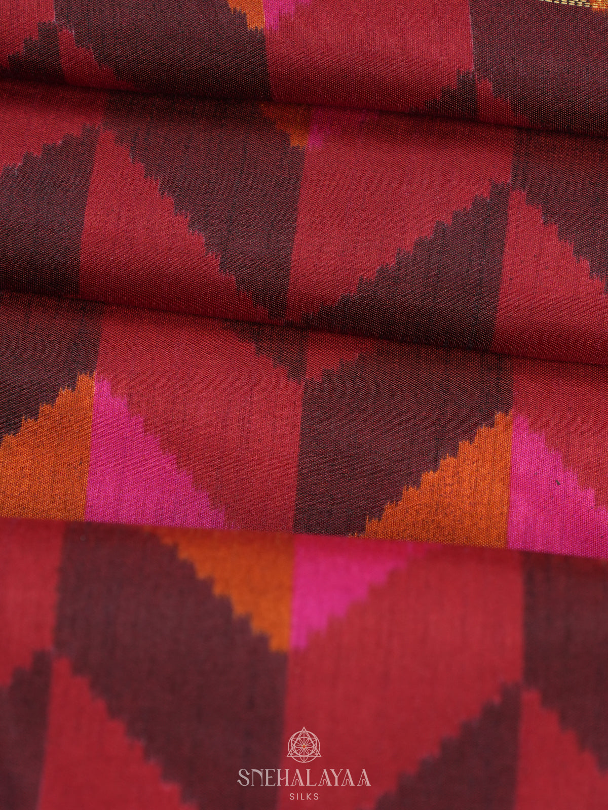 Multicolour Ikat Saree