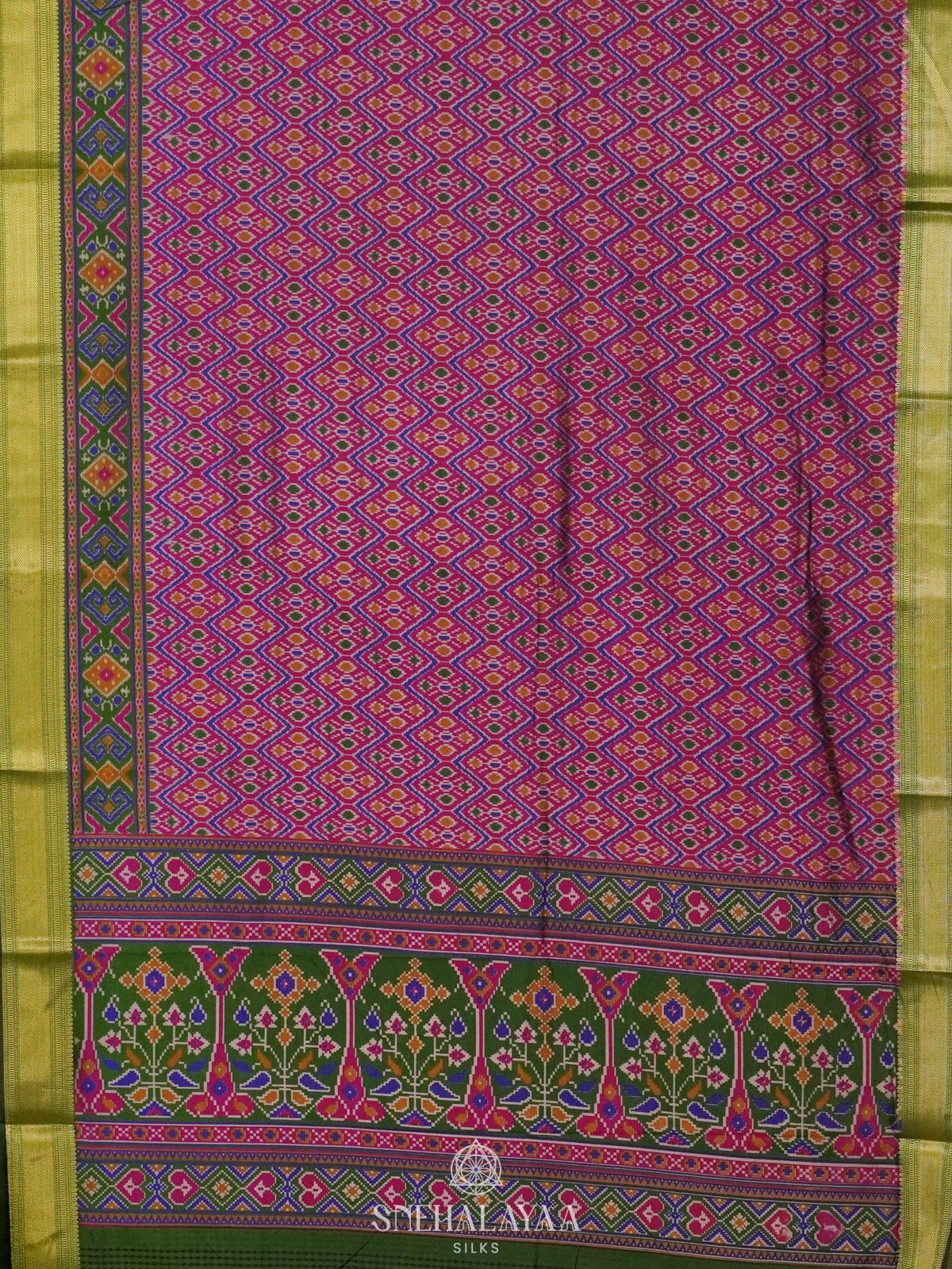 Magenta Ikat Saree