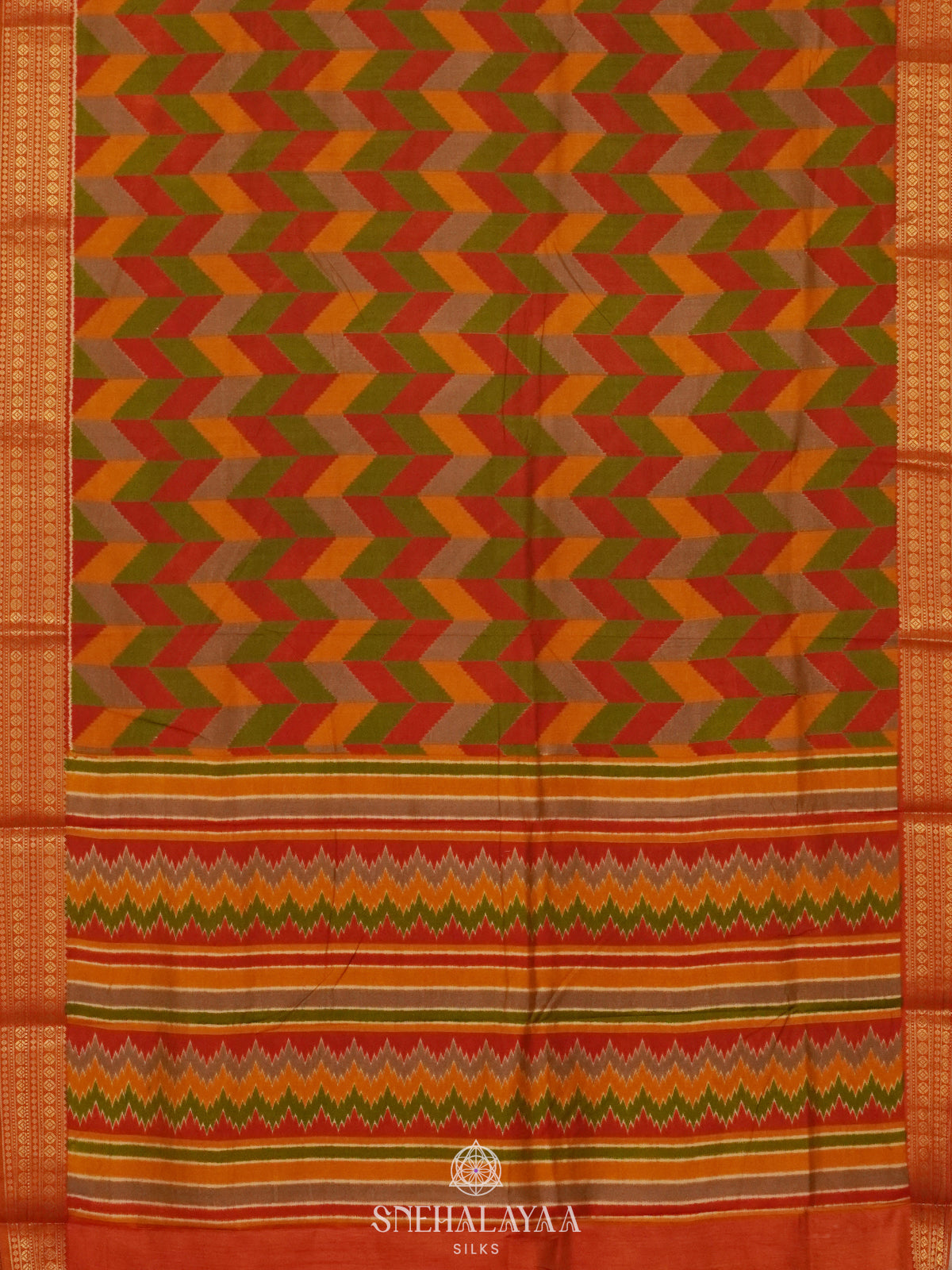 Multicolour Ikat Saree