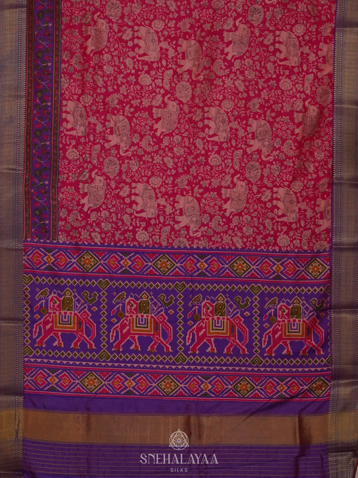 Pink Ikat Saree