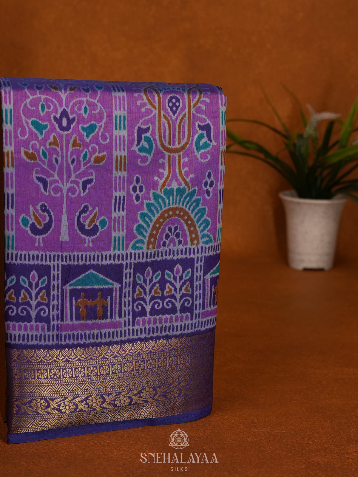 Purple Ikat Saree