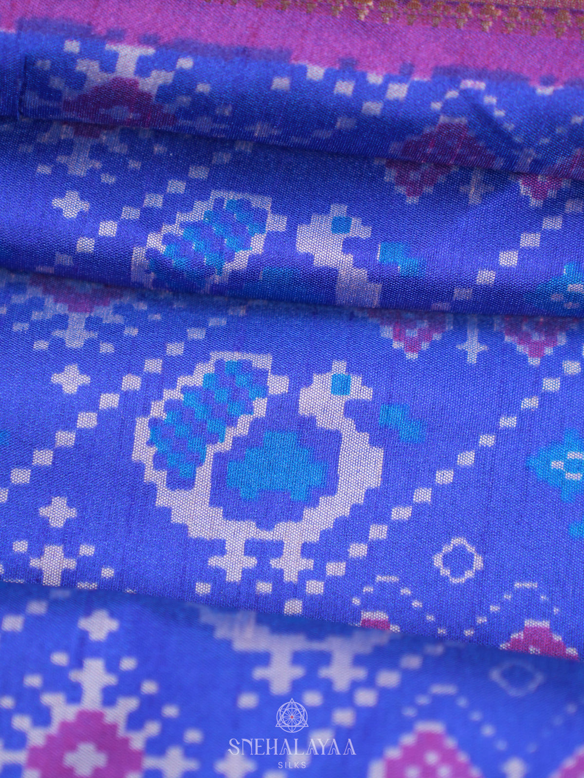 Royal Blue Ikat Saree
