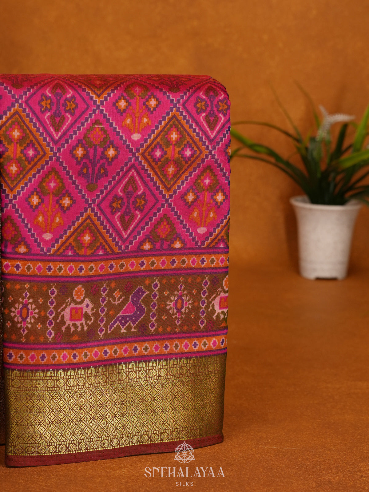 Pink Ikat Saree