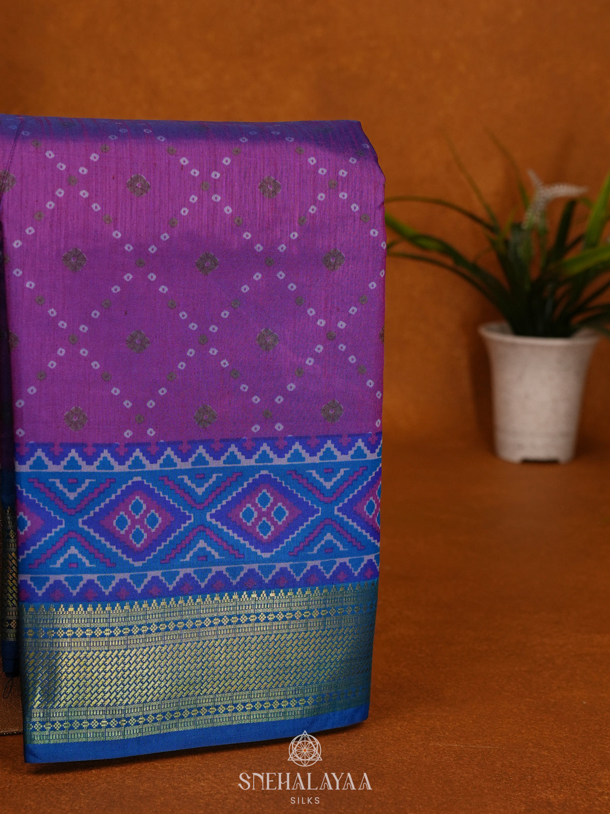 Magenta Ikat Saree