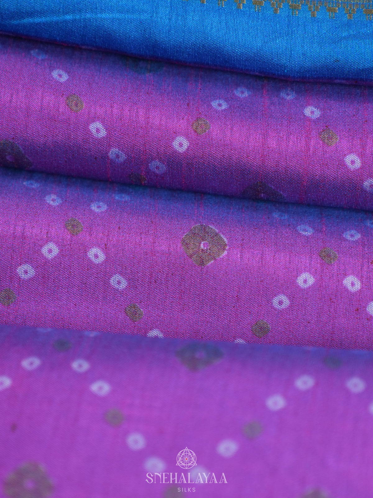 Magenta Ikat Saree