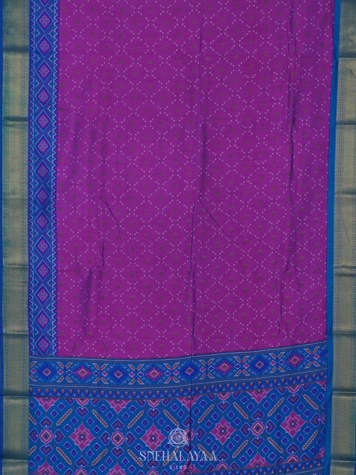 Magenta Ikat Saree