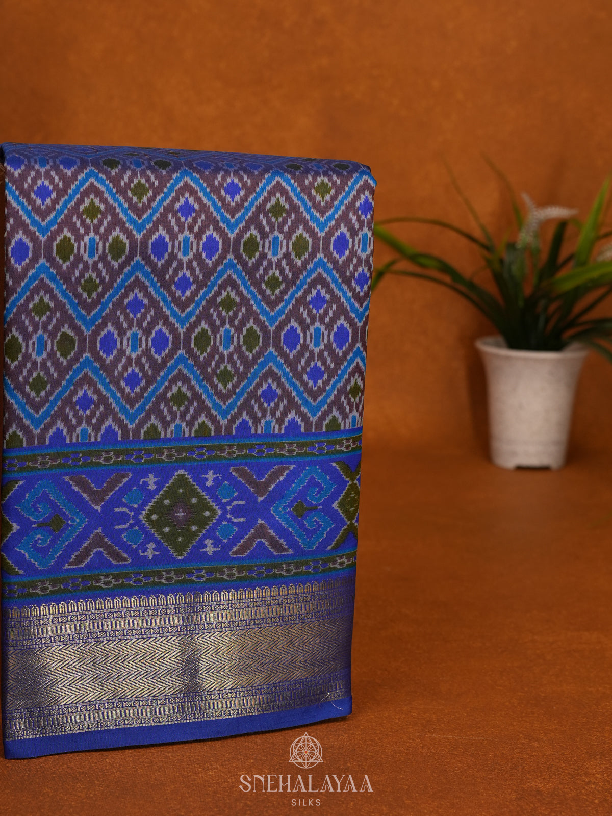 Grey Ikat Saree