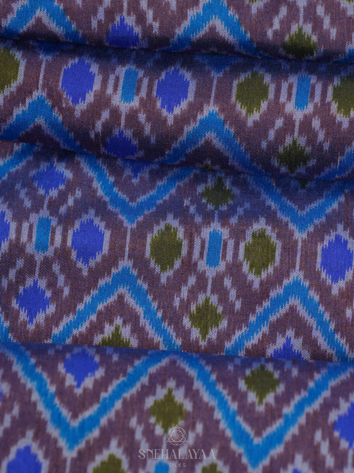 Grey Ikat Saree