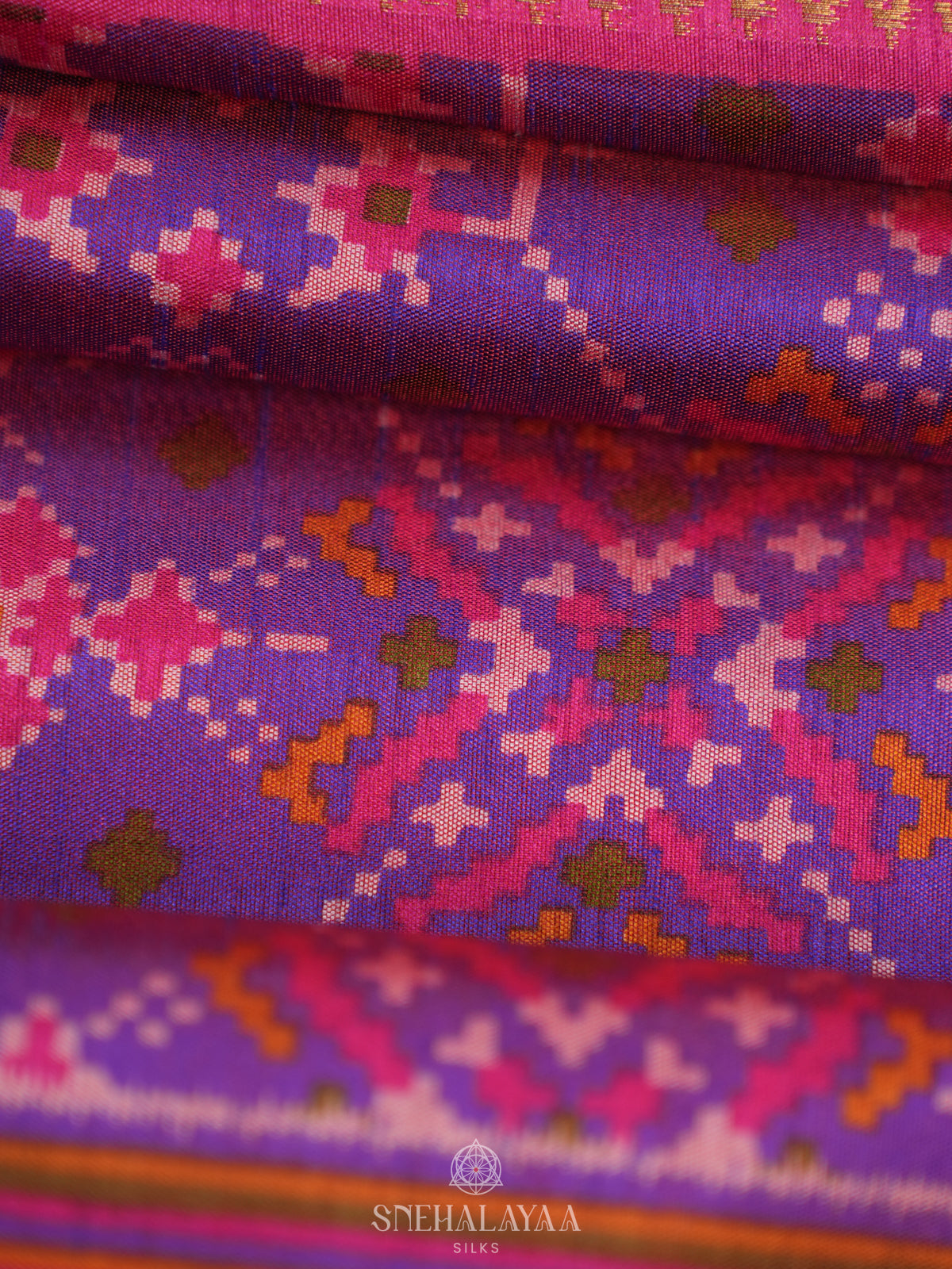 Magenta Ikat Saree