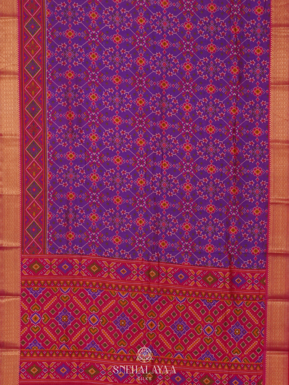 Magenta Ikat Saree